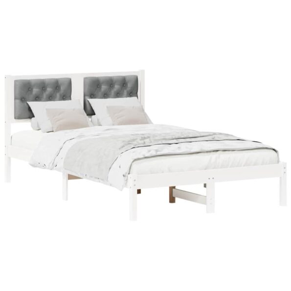 vidaXL Rám postele s čelnou doskou Svetlosivá 135 x 190 cm látka – Obrázok 3