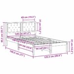 vidaXL Rám postele s čelnou doskou Čierna 120 x 190 cm látka – Obrázok 11
