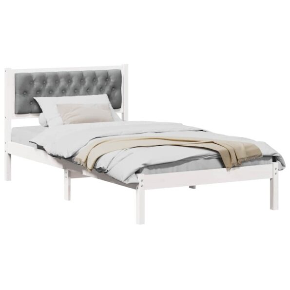 vidaXL Rám postele s čelnou doskou Svetlosivá 100 x 200 cm látka – Obrázok 3