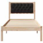 vidaXL Rám postele s čelnou doskou Čierna 75 x 190 cm látka – Obrázok 5