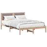 vidaXL Rám postele s čalúneným čelom Sivohnedá 140 x 200 cm látka – Obrázok 3