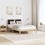 vidaXL Rám postele s čalúneným čelom Čierna 120 x 200 cm látka – Obrázok 4