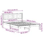 vidaXL Rám postele s čalúneným čelom Čierna 140 x 190 cm látka – Obrázok 11