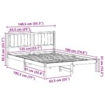 vidaXL Rám postele s čalúneným čelom Čierna 135 x 190 cm látka – Obrázok 11