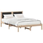 vidaXL Rám postele s čalúneným čelom Čierna 135 x 190 cm látka – Obrázok 3