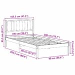 vidaXL Rám postele s čalúneným čelom Svetlosivá 100 x 200 cm látka – Obrázok 11