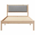 vidaXL Rám postele s čalúneným čelom Svetlosivá 100 x 200 cm látka – Obrázok 5