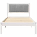 vidaXL Rám postele s čalúneným čelom Svetlosivá 90 x 200 cm látka – Obrázok 5