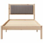 vidaXL Rám postele s čalúneným čelom Sivohnedá 90 x 190 cm látka – Obrázok 5