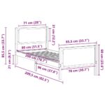 vidaXL Rám postele s čelnou doskou Svetlosivá 80 x 200 cm látka – Obrázok 11