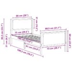 vidaXL Rám postele s čelnou doskou Svetlosivá 75 x 190 cm látka – Obrázok 11