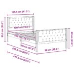 vidaXL Rám postele s čelnou doskou Tmavo šedá 100 x 200 cm látka – Obrázok 11