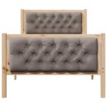 vidaXL Rám postele s čelnou doskou Sivohnedá 90 x 200 cm látka – Obrázok 5
