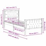 vidaXL Rám postele s čelnou doskou Čierna 80 x 200 cm látka – Obrázok 11