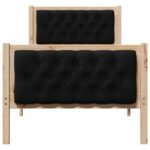 vidaXL Rám postele s čelnou doskou Čierna 80 x 200 cm látka – Obrázok 5