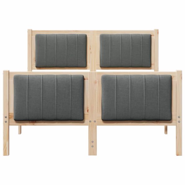 vidaXL Rám postele hnedá a tmavosivá 120 x 200 cm Borovicový masív – Obrázok 5