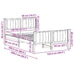 vidaXL Rám postele Hnedá a čierna 120 x 200 cm Borovicový masív – Obrázok 11