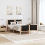 vidaXL Rám postele Hnedá a čierna 120 x 200 cm Borovicový masív – Obrázok 4