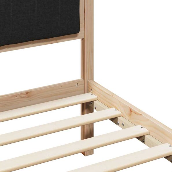 vidaXL Rám postele Hnedá a čierna 120 x 200 cm Borovicový masív – Obrázok 8