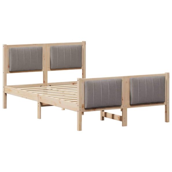 vidaXL Rám postele Hnedá a taupe 120 x 200 cm Borovicový masív – Obrázok 2