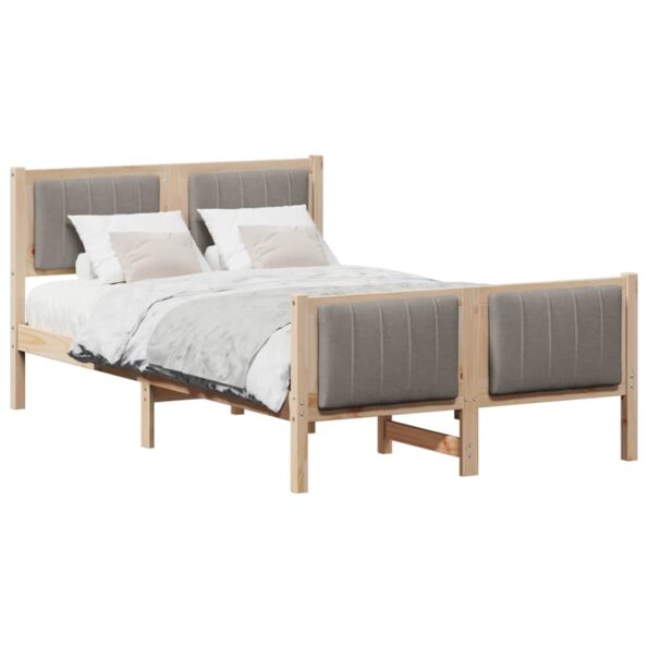 vidaXL Rám postele Hnedá a taupe 120 x 200 cm Borovicový masív – Obrázok 3