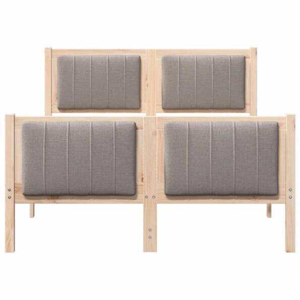 vidaXL Rám postele Hnedá a taupe 120 x 200 cm Borovicový masív – Obrázok 5