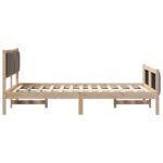 vidaXL Rám postele Hnedá a taupe 120 x 200 cm Borovicový masív – Obrázok 6
