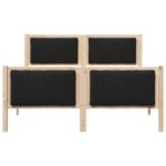 vidaXL Rám postele Hnedá a čierna 135 x 190 cm Borovicový masív – Obrázok 5