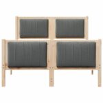 vidaXL Rám postele hnedá a tmavosivá 120 x 190 cm Borovicový masív – Obrázok 5