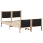 vidaXL Rám postele Hnedá a čierna 120 x 190 cm Borovicový masív – Obrázok 2