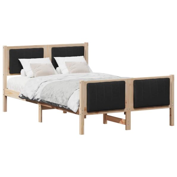 vidaXL Rám postele Hnedá a čierna 120 x 190 cm Borovicový masív – Obrázok 3