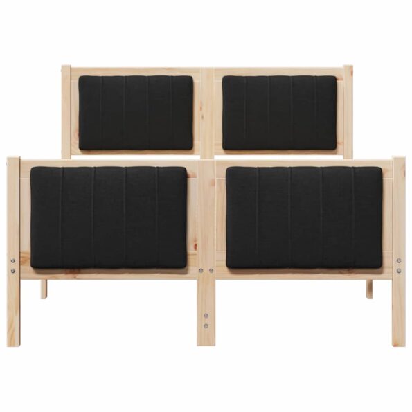 vidaXL Rám postele Hnedá a čierna 120 x 190 cm Borovicový masív – Obrázok 5