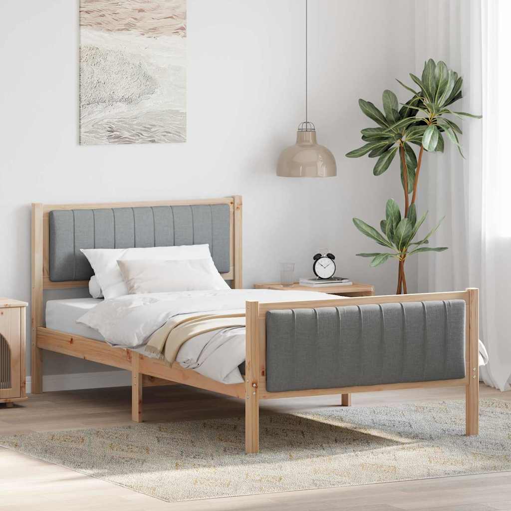 878489_1.jpg vidaXL Rám postele Hnedá a svetlo šedá 100 x 200 cm Borovicový masív – Obrázok 1