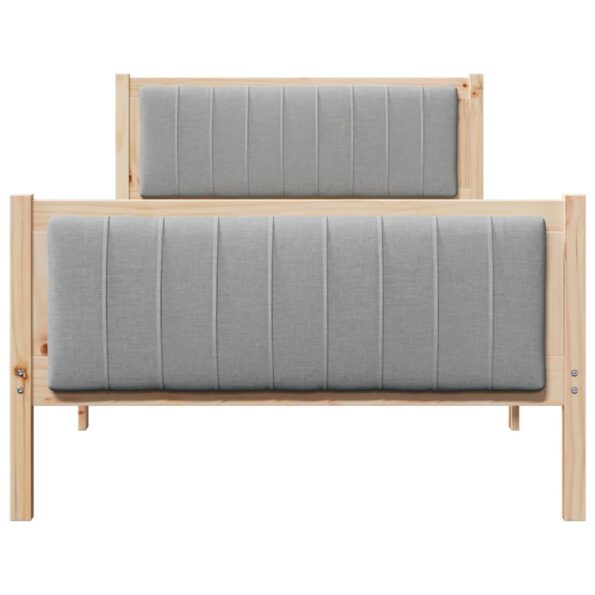 vidaXL Rám postele Hnedá a svetlo šedá 100 x 200 cm Borovicový masív – Obrázok 5