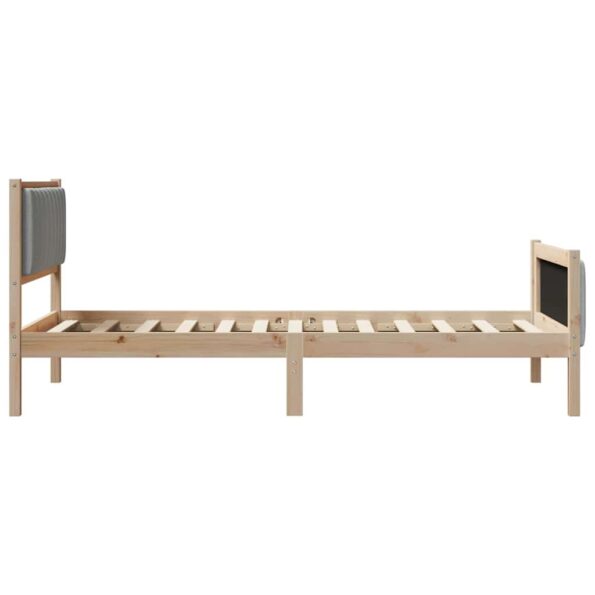 vidaXL Rám postele Hnedá a svetlo šedá 100 x 200 cm Borovicový masív – Obrázok 6