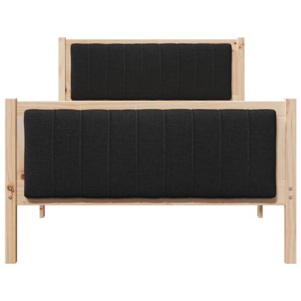 vidaXL Rám postele Hnedá a čierna 100 x 200 cm Borovicový masív – Obrázok 5