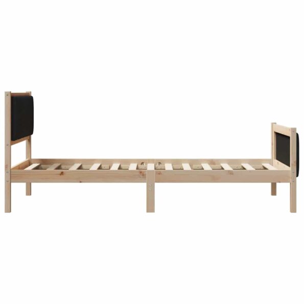 vidaXL Rám postele Hnedá a čierna 100 x 200 cm Borovicový masív – Obrázok 6