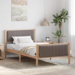 vidaXL Rám postele Hnedá a taupe 100 x 200 cm Borovicový masív