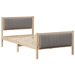 vidaXL Rám postele Hnedá a taupe 100 x 200 cm Borovicový masív – Obrázok 2