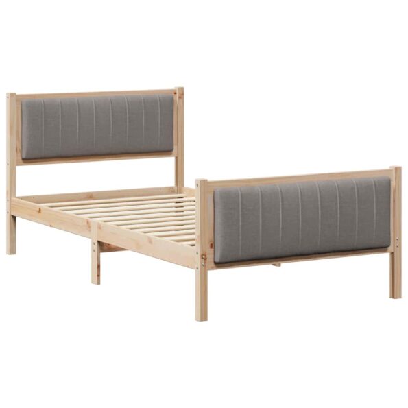 vidaXL Rám postele Hnedá a taupe 100 x 200 cm Borovicový masív – Obrázok 2