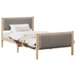 vidaXL Rám postele Hnedá a taupe 100 x 200 cm Borovicový masív – Obrázok 3