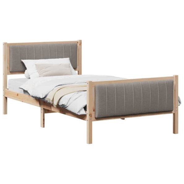 vidaXL Rám postele Hnedá a taupe 100 x 200 cm Borovicový masív – Obrázok 3