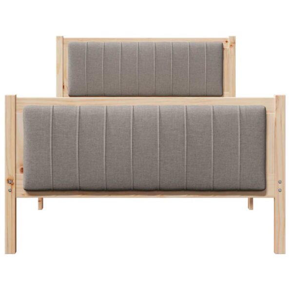 vidaXL Rám postele Hnedá a taupe 100 x 200 cm Borovicový masív – Obrázok 5