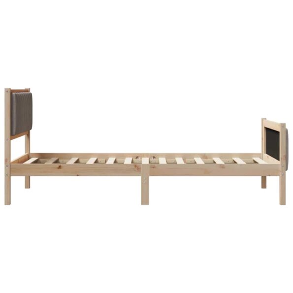 vidaXL Rám postele Hnedá a taupe 100 x 200 cm Borovicový masív – Obrázok 6