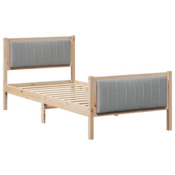 vidaXL Rám postele Hnedá a svetlo šedá 90 x 200 cm Borovicový masív – Obrázok 2