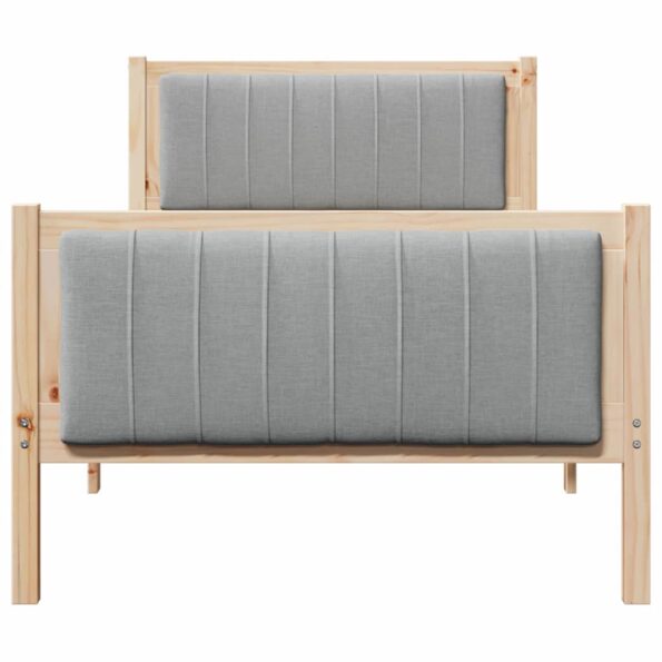 vidaXL Rám postele Hnedá a svetlo šedá 90 x 200 cm Borovicový masív – Obrázok 5