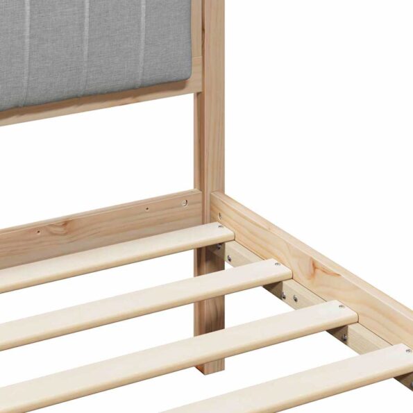 vidaXL Rám postele Hnedá a svetlo šedá 90 x 200 cm Borovicový masív – Obrázok 8