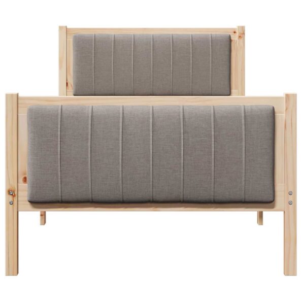 vidaXL Rám postele Hnedá a taupe 90 x 200 cm Borovicový masív – Obrázok 5