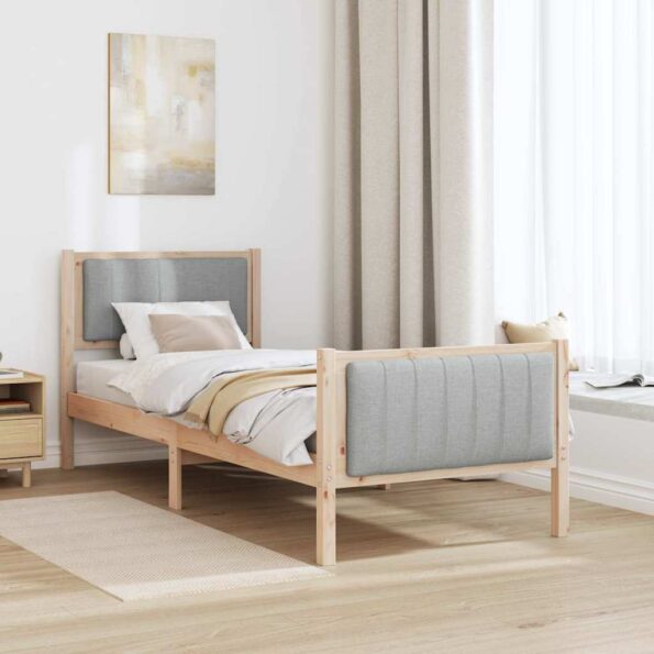 vidaXL Rám postele Hnedá a svetlo šedá 80 x 200 cm Borovicový masív – Obrázok 4