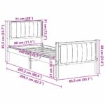 vidaXL Rám postele hnedá a tmavosivá 80 x 200 cm Borovicový masív – Obrázok 11